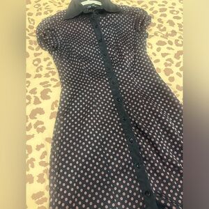Bebe Blue and Pink Polka Dot Dress